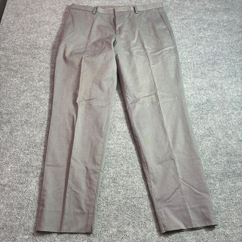 Banana Republic Dress Pants Mens 35x32 Gray Slim Fit Cotton Stretch
